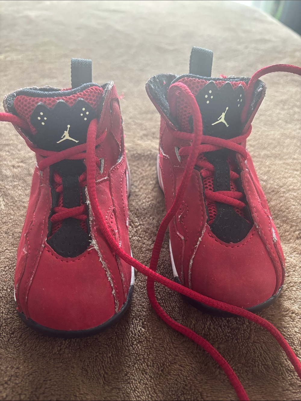Jordan Toddler Red and Black High-Top Sneakers